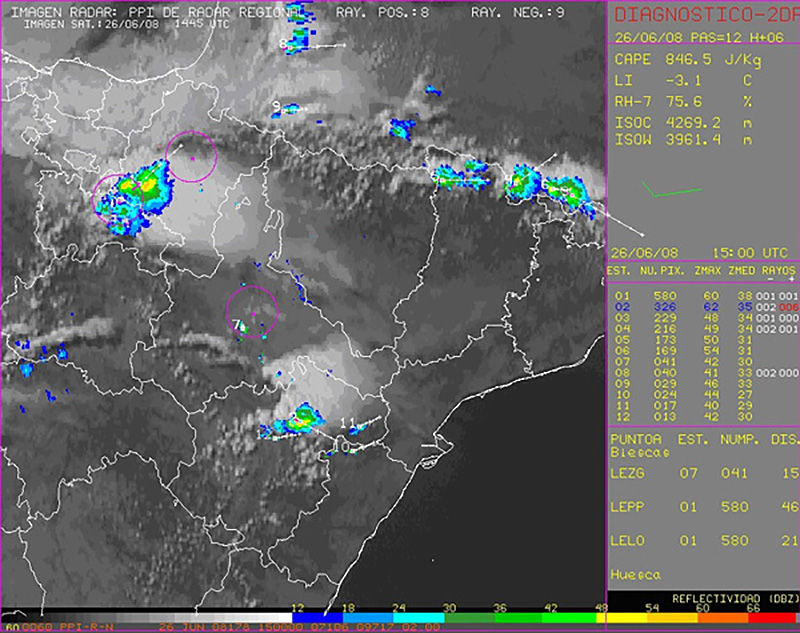 Ejemplo de mapa de diagnóstico. Foto: AEMET